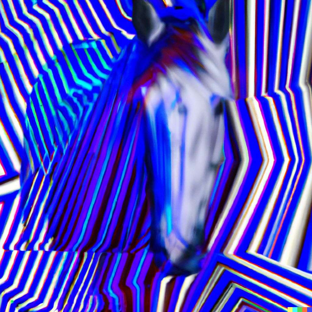 a horse, digital art, op art